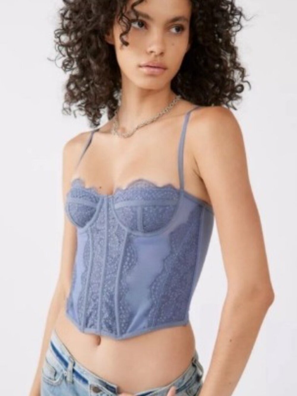 Urban Outfitter Blue Out From Under Modern Love Corset. L